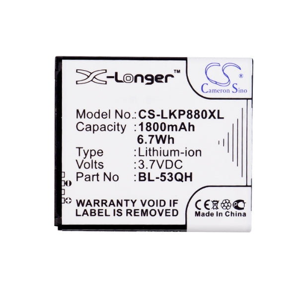 Cameron Sino Cs Lkp880Xl 1800Mah Battery For Metropcs Mobile Smartphone