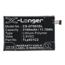 Cameron Sino Cs Ot803Sl 3100Mah Battery For Alcatel Mobile
