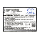 Cameron Sino Cs Phs388Sl 1500Mah Battery For Philips Mobile Smartphone