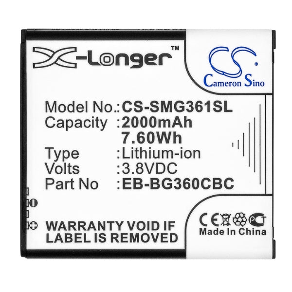 Cameron Sino Cs Smg361Sl 2000Mah Battery For Samsung Mobile Smartphone