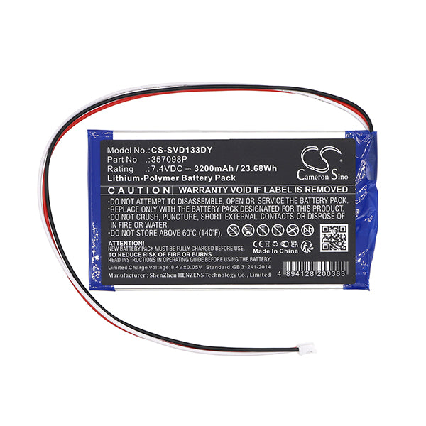 Cameron Sino Cs Svd133Dy 3200Mah Battery For Sylvania Dvd Player