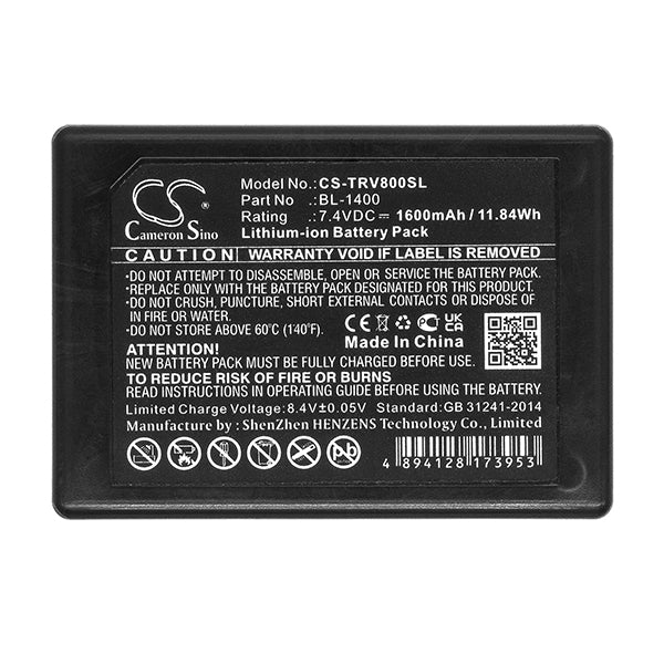 Cameron Sino Cs Trv800Sl 1600Mah Battery For Hi Target