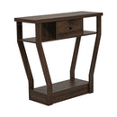 Console Table 1 Drawer Hallway Storage Shelf Walnut