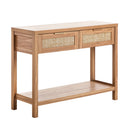 Console Table 2 Drawers Entry Display Shelf Natural