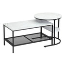 Nesting Coffee Table Set of 2 Detachable Faux Marble