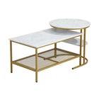 Nesting Coffee Table Set of 2 Detachable Faux Marble Top