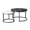 Nesting Coffee Table Round Marble Black&White