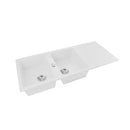 Granite Quartz Stone Kitchen Sink Double Bowl With Drainboard Strainer