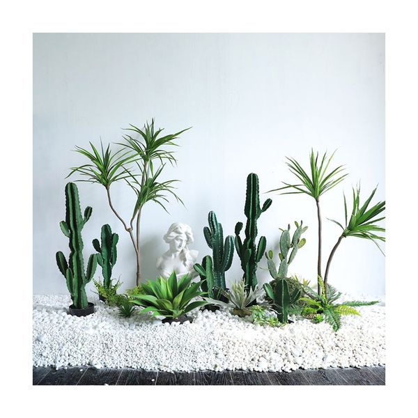 4X 70Cm Green Artificial Indoor Cactus Tree Decorative 5 Heads
