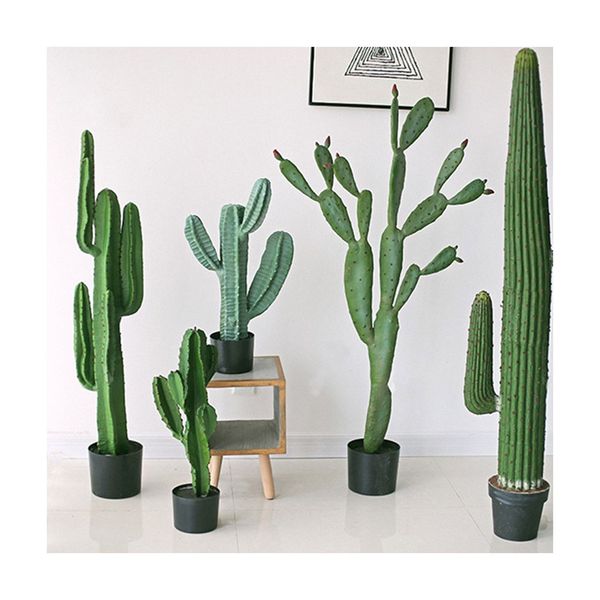 4X 70Cm Green Artificial Indoor Cactus Tree Decorative 5 Heads