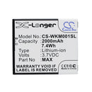 Cameron Sino Cs Wkm001Sl 2000Mah Battery For Biackphone Mobile