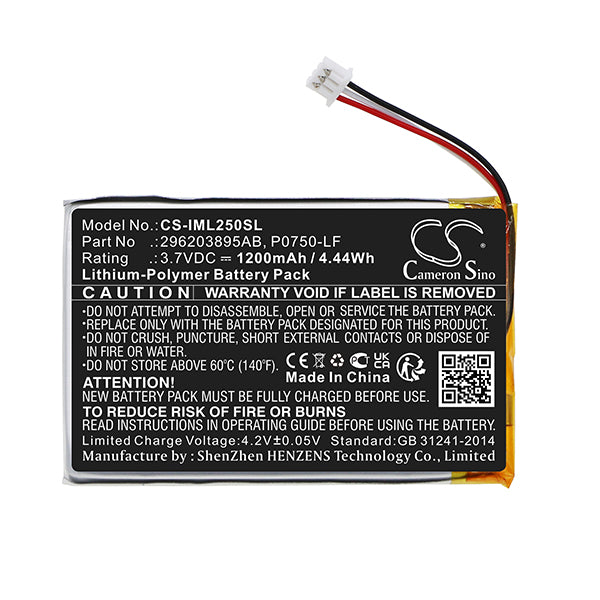Cameron Sino Cs Iml250Sl 1200Mah Battery For Ingenico Payment Terminal