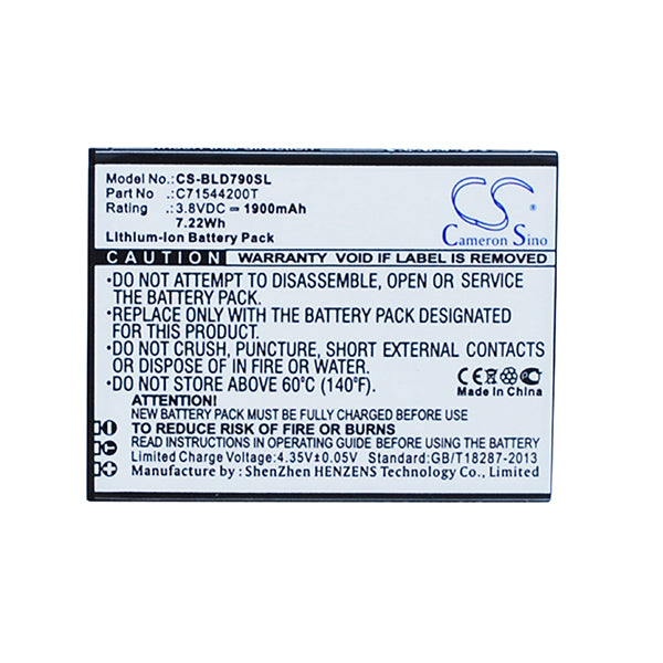Cameron Sino Cs Bld790Sl 1900Mah Battery For Blu Mobile