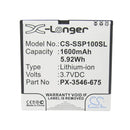 Cameron Sino Cs Ssp100Sl 1600Mah Battery For Simvalley Mobile