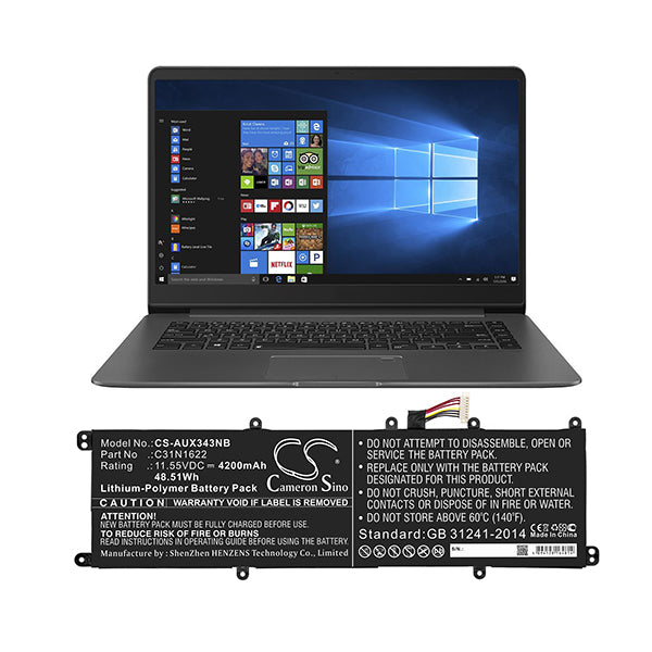 Cameron Sino Cs Aux343Nb 4200Mah Battery For Asus Laptop