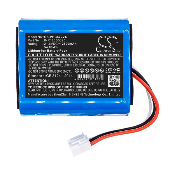 Cameron Sino Cs Phc672Vx Replacement Battery For Philips Vacuum