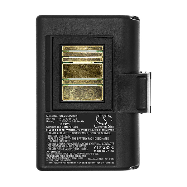 Cameron Sino Li Ion Battery Replacement For Zebra Portable Printer