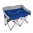 Folding Loveseat Camping Chair with 2 Mesh Storage Bags