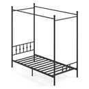 Canopy Bed Frame 4 Poster Platform Bed With Headboard Black Single