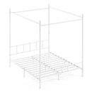 Canopy Bed Frame 4 Poster Platform Bed With Headboard White Queen