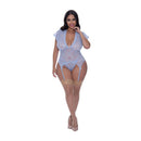 Cap Sleeve Basque And Thong Set Blue