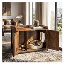 Cat Litter Box Enclosure Furniture With 2 Barn Doors Rustic Brown