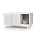 Cat Litter Box Enclosure With Divider For Large Cat And Kitty