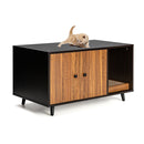 Cat Litter Box Enclosure With Divider For Large Cat And Kitty Coffee