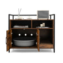 Cat Litter Box Enclosure With Double Doors And Scratch Cardboard