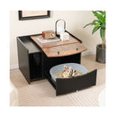 Cat Litter Box Enclosure With Pull Out Drawer And Rolling Caster
