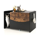 Cat Litter Box Enclosure With Pull Out Drawer And Rolling Caster