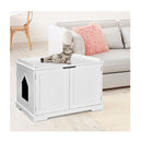 Cat Litter Box With Magnetic Door And Adjustable Partition