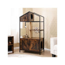 Industrial Cat Tower With Hidden Washroom And Litter Box Enclosure