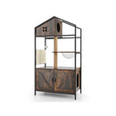 Industrial Cat Tower With Hidden Washroom And Litter Box Enclosure