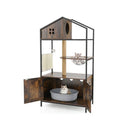 Industrial Cat Tower With Hidden Washroom And Litter Box Enclosure