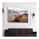60X90Cm Highland Cow Canvas Painting Metal Frame Animal Pictures