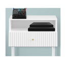 Slender Fluted Bedside Table White
