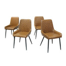 Dining Chairs X 4 Padded Seat Pu Faux Leather