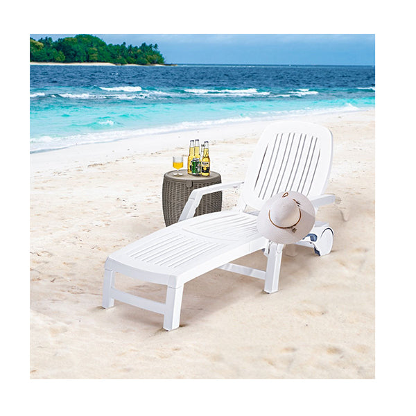 Outdoor Chaise Lounge Chair With Adjustable Backrest