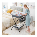 Folding Baby Change Table With Storage Basket Shelf For Infant Toddler