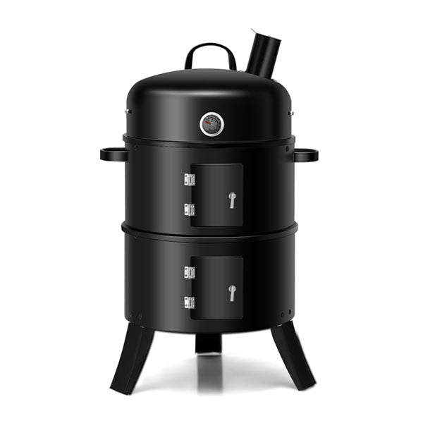 3in1 Charcoal BBQ Smoker with Thermometer for Outdoor