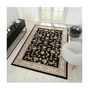 Chattels Black Flowery Rug