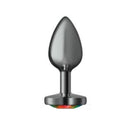 Cheeky Charms Gunmetal  Butt Plug With Heart Rainbow Jewel