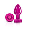 Cheeky Charms Pink Rechargeable Vibrating Metal Butt Plug With Remote