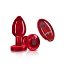 Cheeky Charms Red Rechargeable Vibrating Metal Butt Plug With Remote