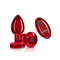Cheeky Charms Red Rechargeable Vibrating Metal Butt Plug With Remote