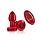 Cheeky Charms Red Rechargeable Vibrating Metal Butt Plug With Remote