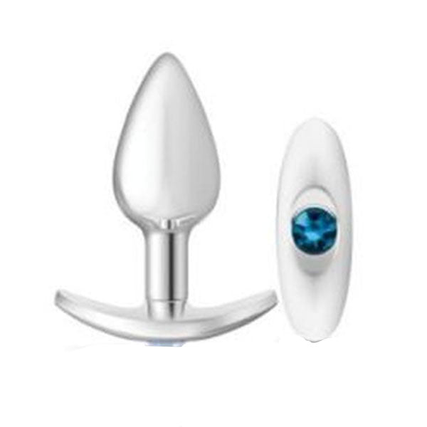 Cheeky Charms Silver Anchor Butt Plug With Clear And Jewel Kit