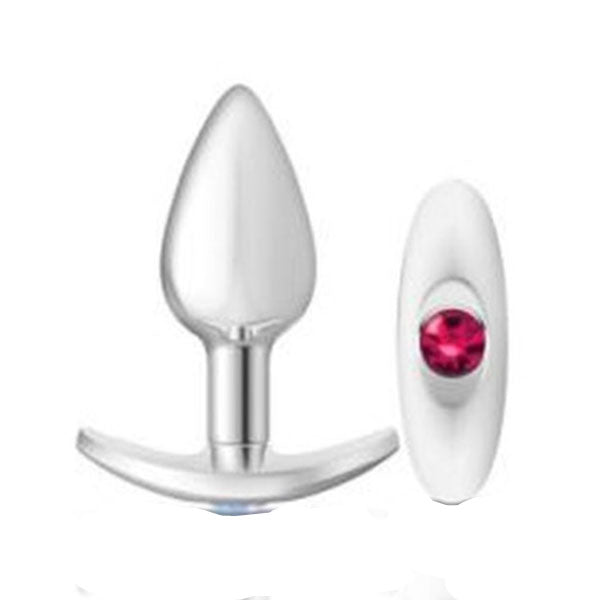 Cheeky Charms Silver Anchor Butt Plug With Clear And Jewel Kit