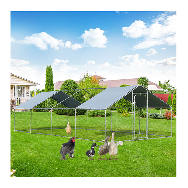 Large Walk In Chicken Coop Run House Shade Cage With Roof